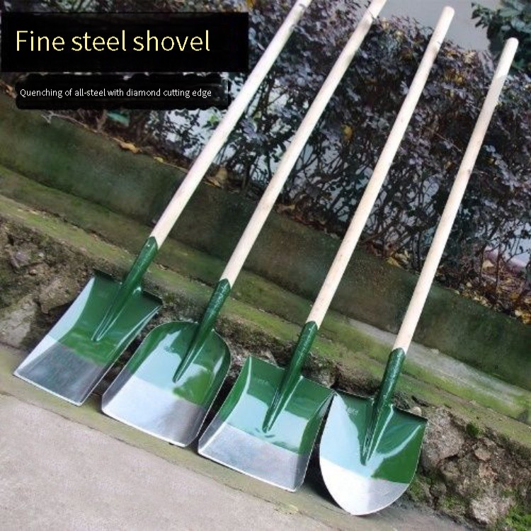 Wholesale manganese steel shovel Farm steel shovel shovel household thickened iron shovel dig civil handle large coal shovel tip flat thumbnail