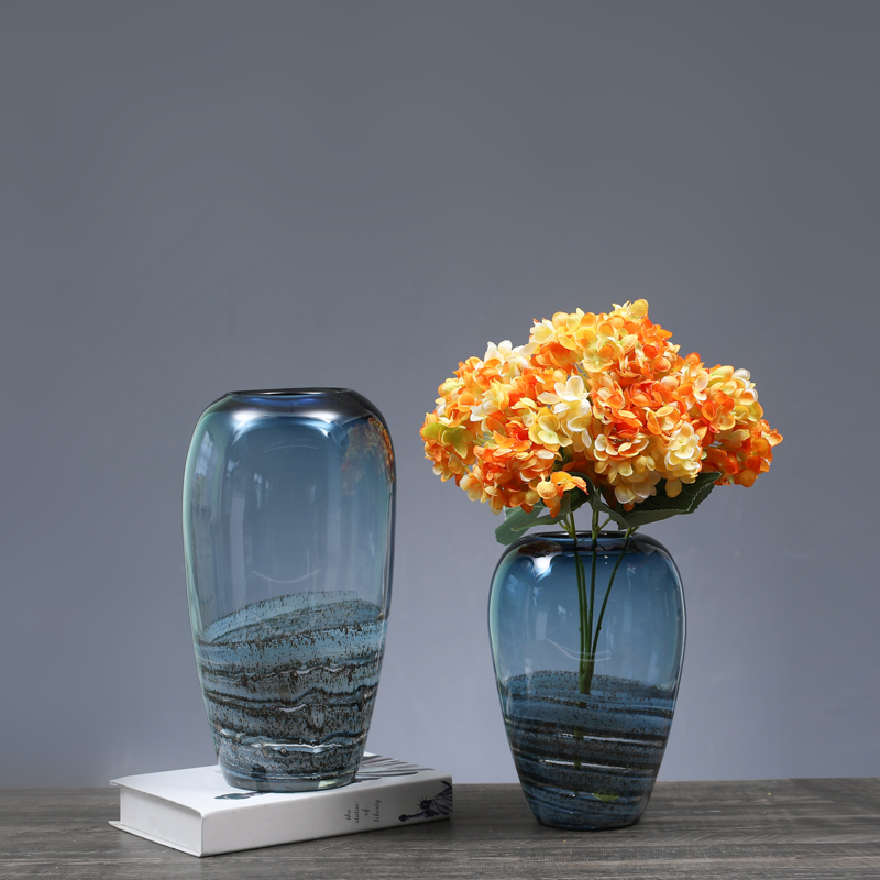 旭阳玻璃简约花瓶插花摆件轻奢客厅玄关餐桌样板房家居软装饰品102详情2