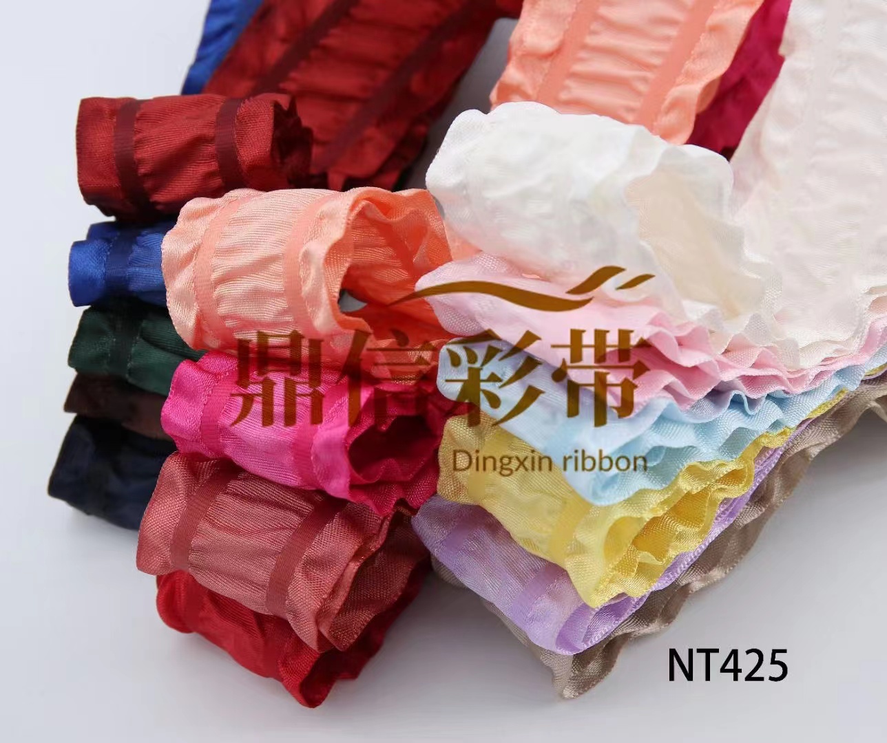 Dingxin new South Korean snowflake with NT425 bow ribbon handmade DIY packaging gift ribbon color silk ruffle edge
