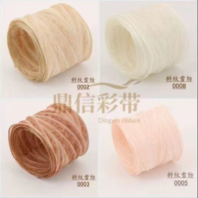 DINGX Korean premium woven tape, twill chiffon tape, fabric lace tape manufacturer direct sales, DIY ribbon, clothing accessories, packaging accessories 100Y Item Picture