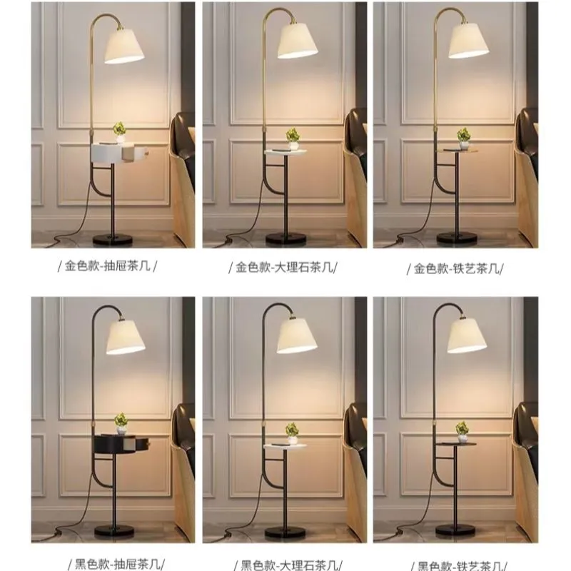 Nordic Coffee Table Floor Lamp Living Room Sofa Bedroom Bed Simple Modern Drawer Shelf Usb Vertical Table Lamp