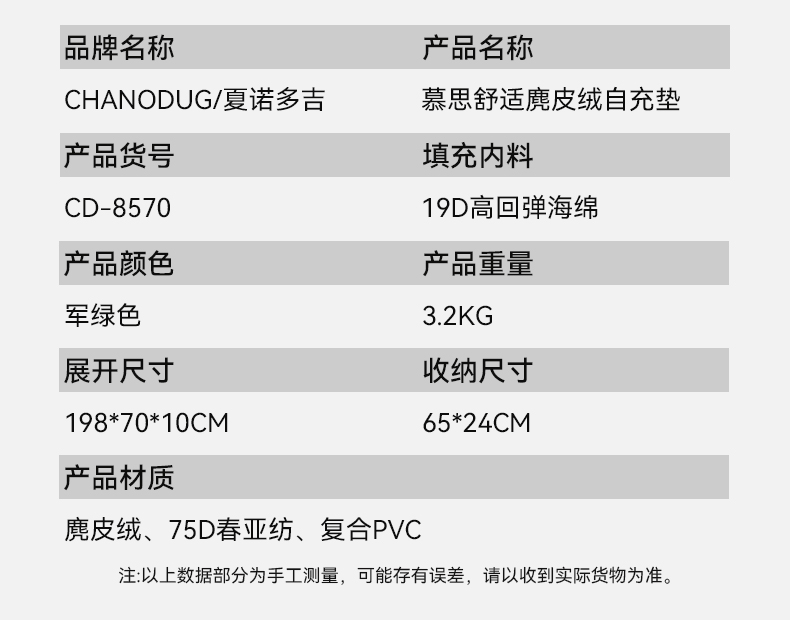 Xanuoduji outdoor inflatable tent sleeping pad thickened 10CN single mattress moisture-proof pad pic 10