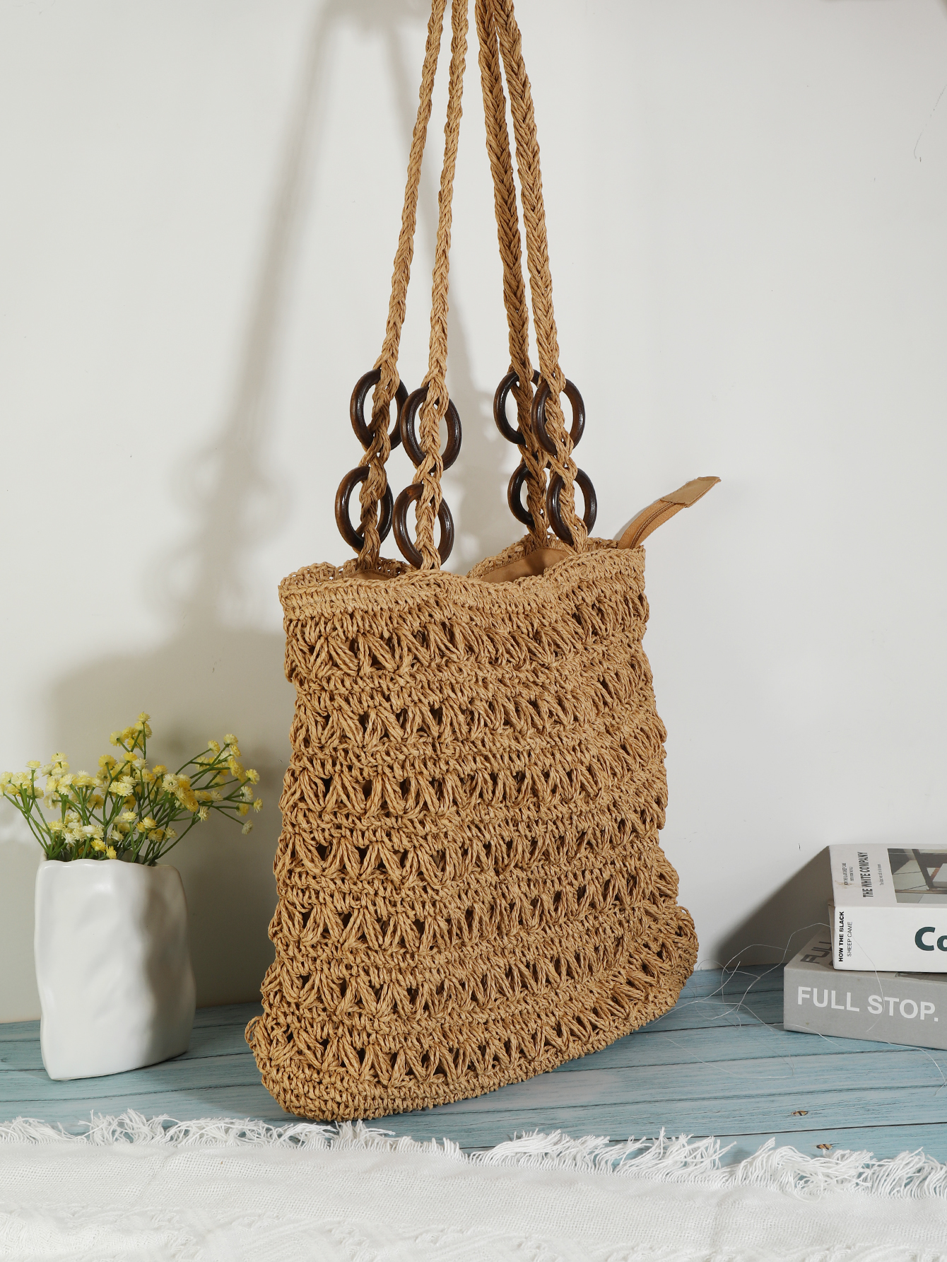 Boho tropical style ethnic style hand-woven bag Fu Coconut coconut -517
