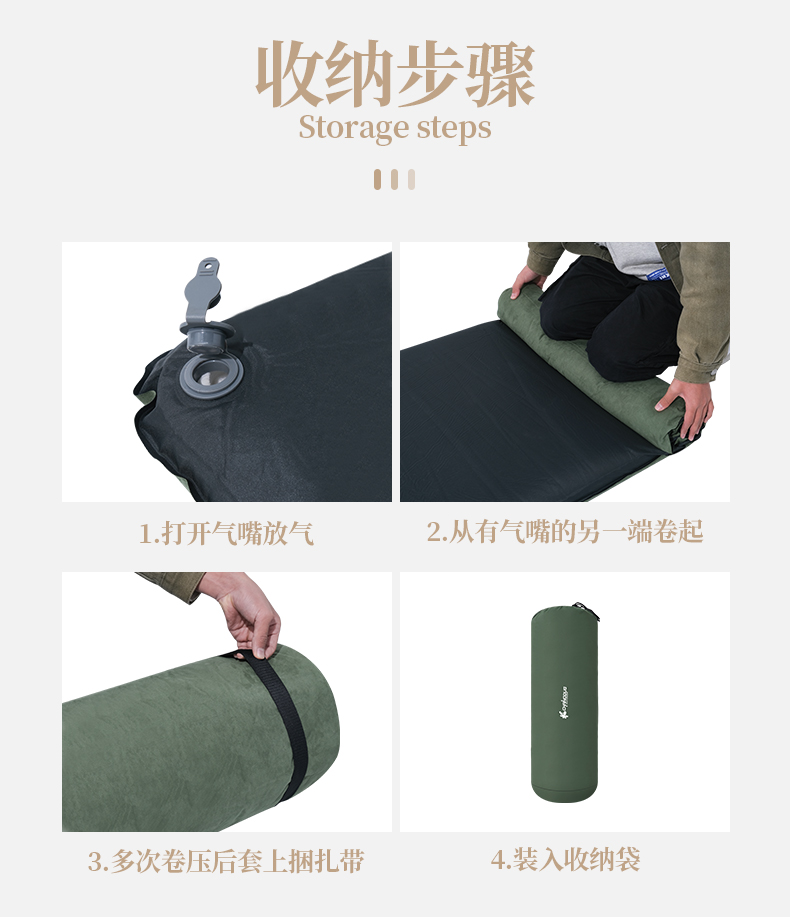 Xanuoduji outdoor inflatable tent sleeping pad thickened 10CN single mattress moisture-proof pad pic 11