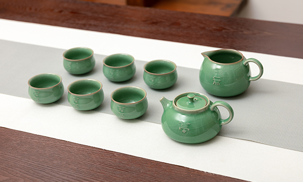 至为家居严选茶盘颂韵哥窑（梅子青）系列楠竹茶器茶道配件家具套装家居楠竹详情1