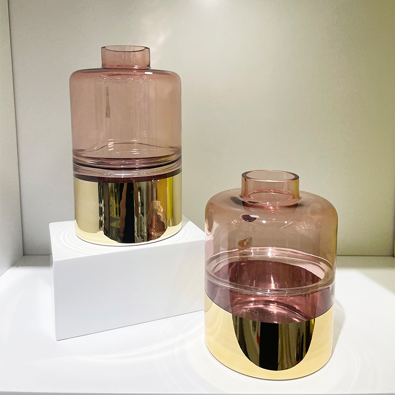 旭阳玻璃简约花瓶插花摆件轻奢客厅玄关餐桌样板房家居软装饰品101详情1