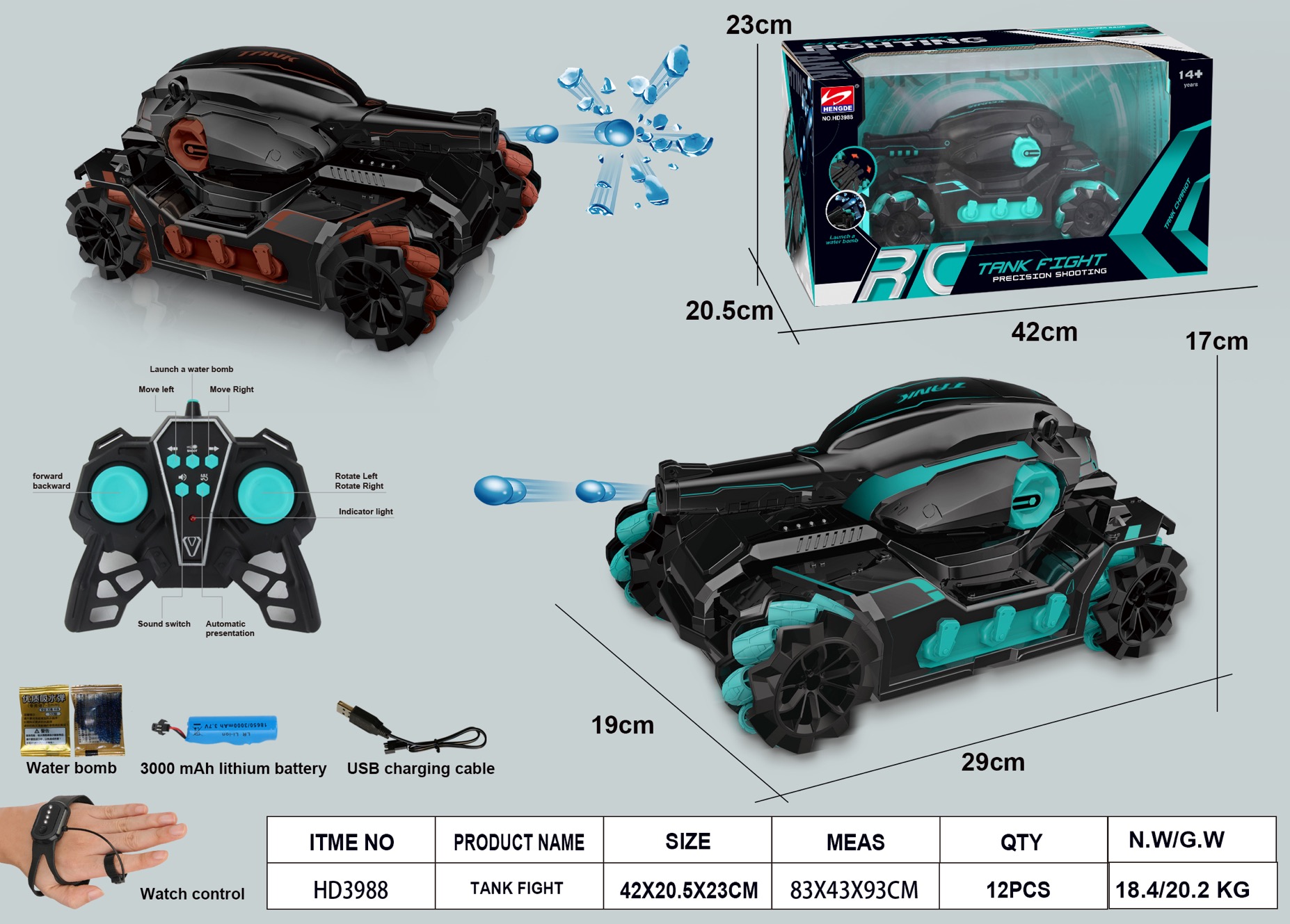 Remote control tank dual mode with charging stunt tank with side running dual mode stunt car