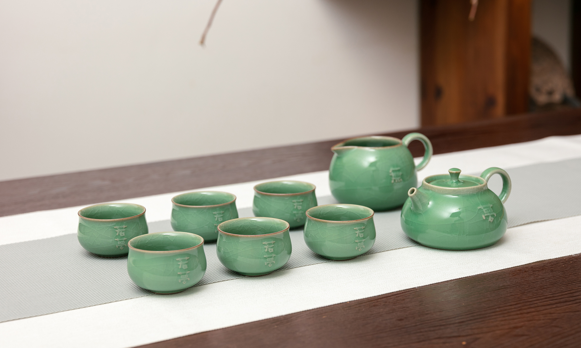 至为家居严选茶盘颂韵哥窑（梅子青）系列楠竹茶器茶道配件家具套装家居楠竹详情2