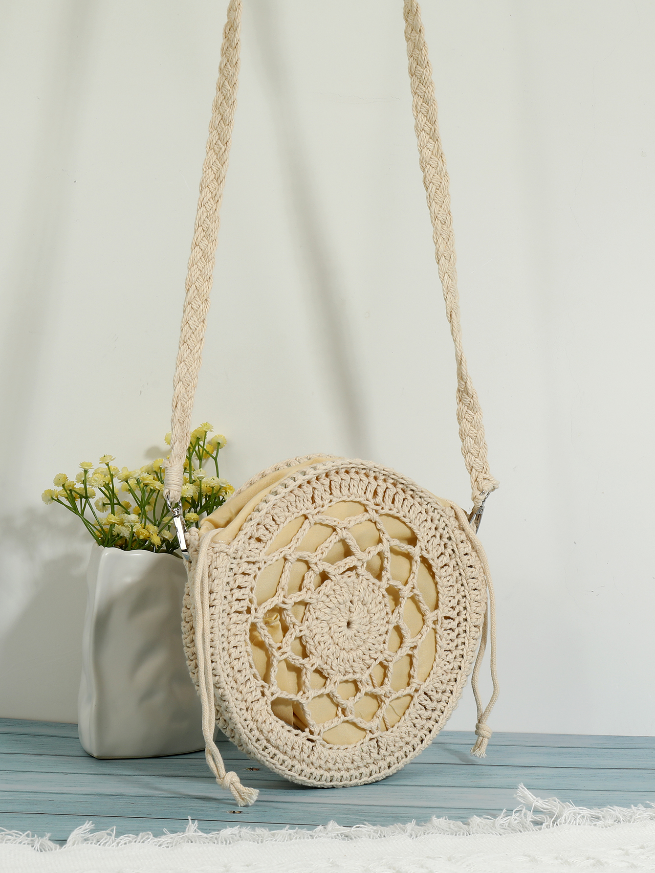 Boho tropical style ethnic style hand-woven bag Fu Coconut coconut -516