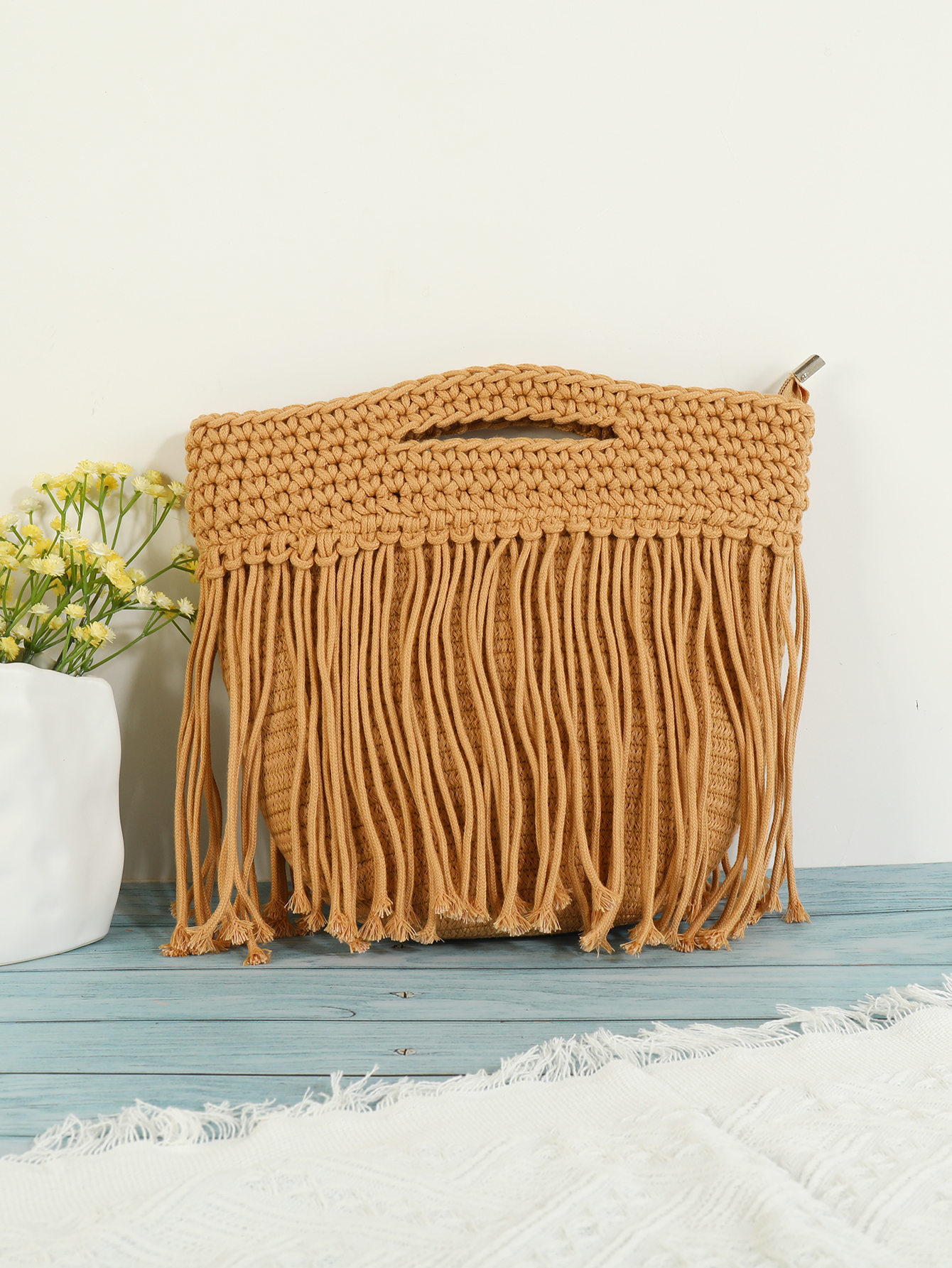 Boho tropical style ethnic style hand-woven bag Fu Coconut coconut -522