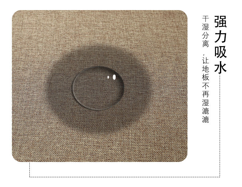 千思亚麻橡胶吸水地垫卧室入户门口地垫厨房进门垫浴室垫防滑脚垫批发详情8