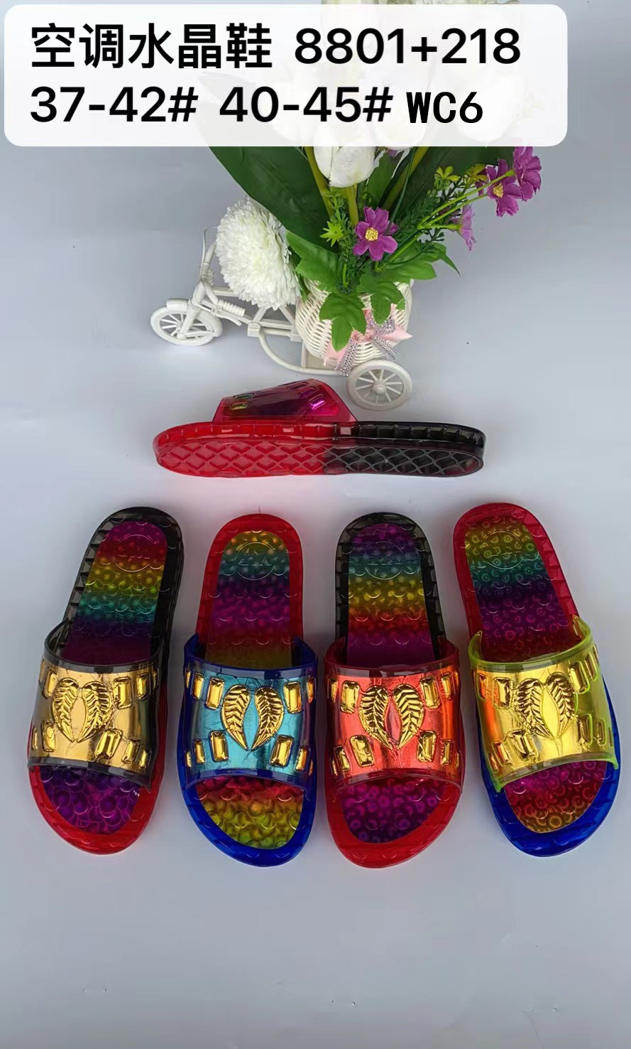 2022 foreign trade slipper pattern summer slippers household men and women drag plastic home slipper glass shoe manufacturers wholesale