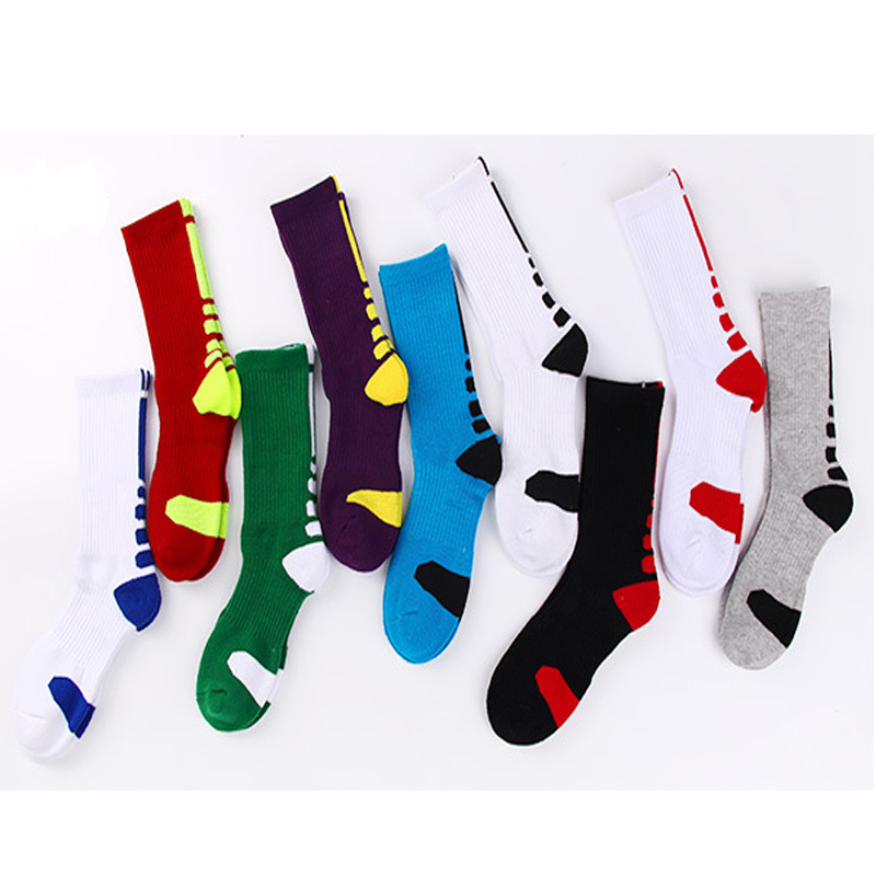 Classic high-top towel sole sports socks with thickened loops, anti-slip elite basketball socks, men's high-top socks full figure