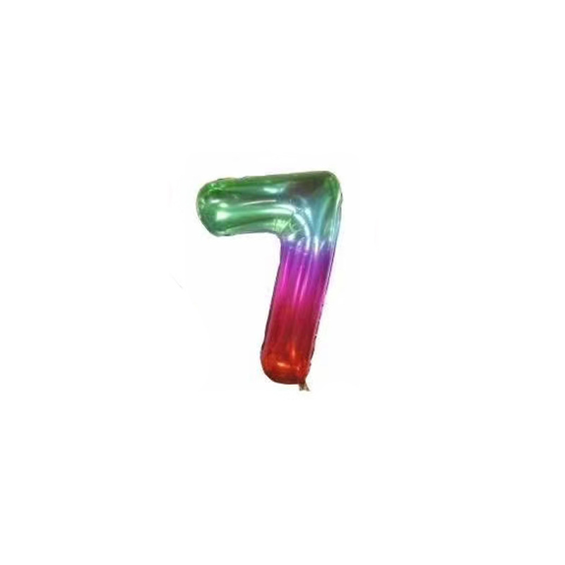 New jelly-colored 40-inch American version digital aluminum film balloon party decoration set rainbow digital aluminum film balloon pic 7