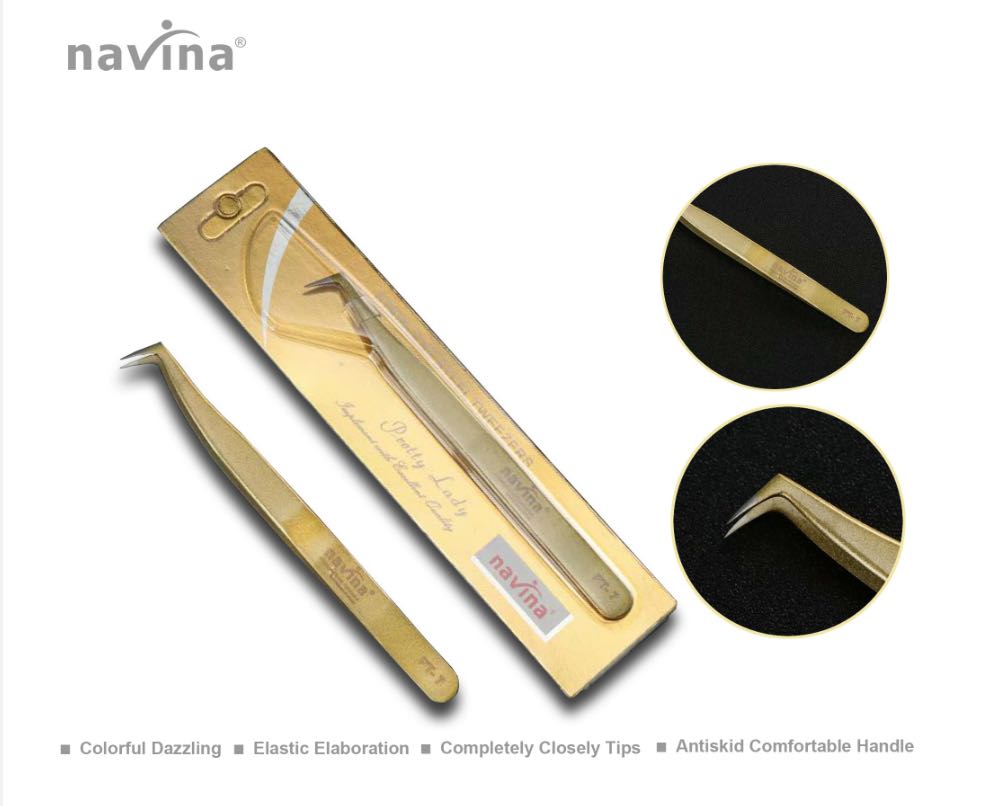 Navina Avya Grafting False Eyelash Special Tweezers Golden Eagle Clip For Foreign Trade Application Scenario