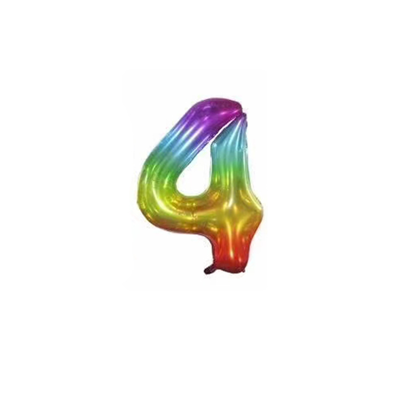 New jelly-colored 40-inch American version digital aluminum film balloon party decoration set rainbow digital aluminum film balloon pic 4