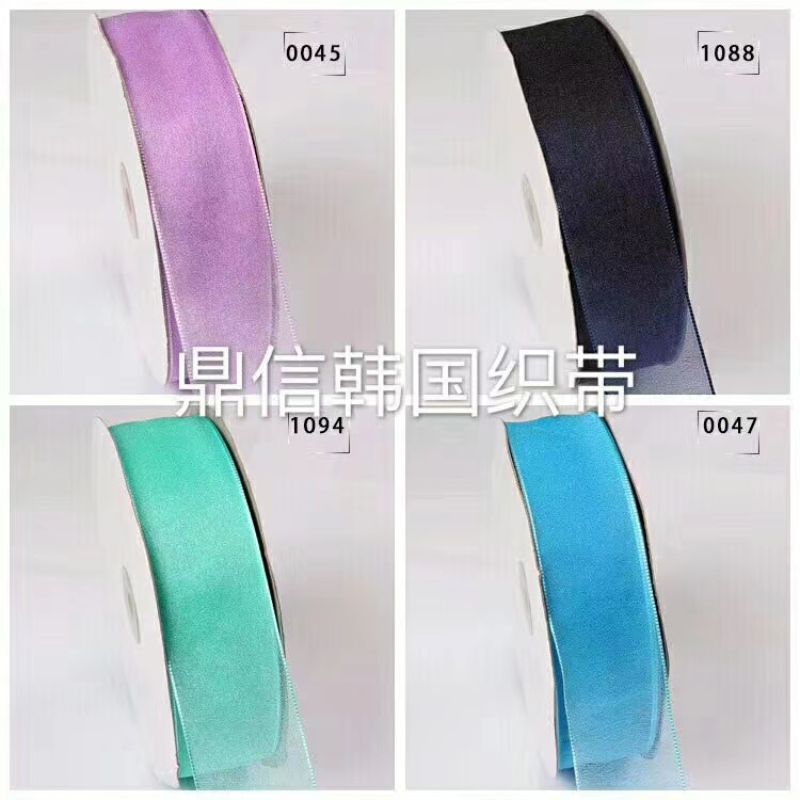 Korean premium woven tape, snow yarn flower mesh belt, Korean woven tape, pearl yarn, DIY handmade bow material, clothing accessories, packaging gifts, 100Y Specification image