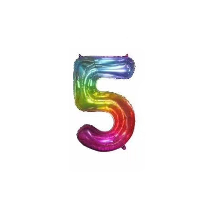 New jelly-colored 40-inch American version digital aluminum film balloon party decoration set rainbow digital aluminum film balloon pic 5