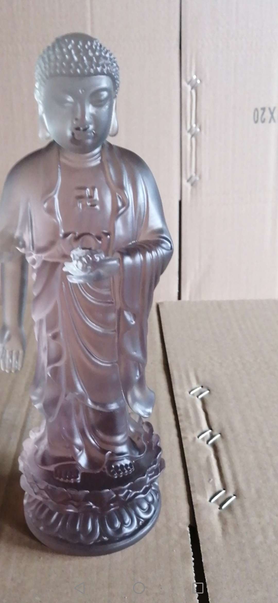 Yiwu Helian Cultural Products Co., Ltd. Glass Boutique Series Of Amitabha Buddha Can Be Home Worship 008 9 details Picture