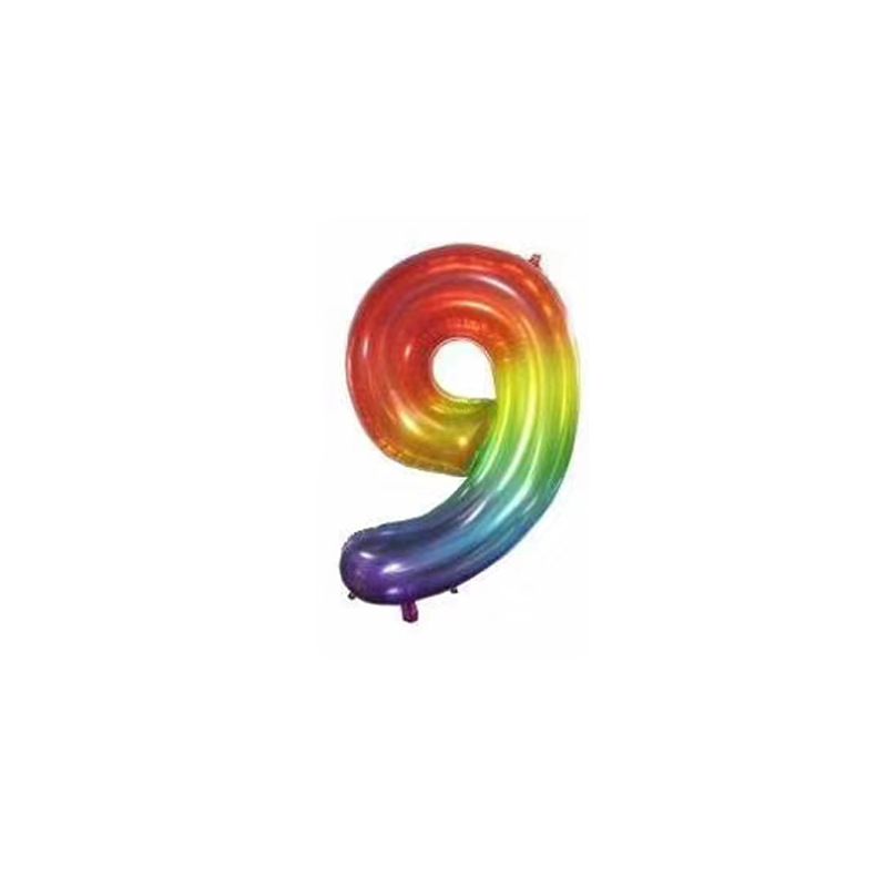 New jelly-colored 40-inch American version digital aluminum film balloon party decoration set rainbow digital aluminum film balloon pic 9