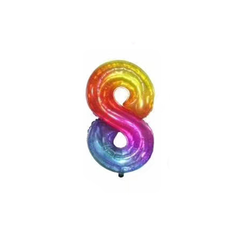 New jelly-colored 40-inch American version digital aluminum film balloon party decoration set rainbow digital aluminum film balloon pic 8