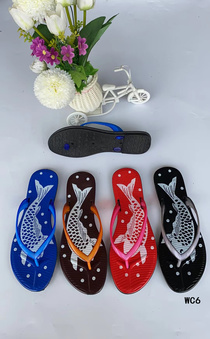 Foreign trade slipper fish pattern sole summer slippers household men and women drag plastic home slipper glass slipper clamp slipper manufacturers wholesale can be customized