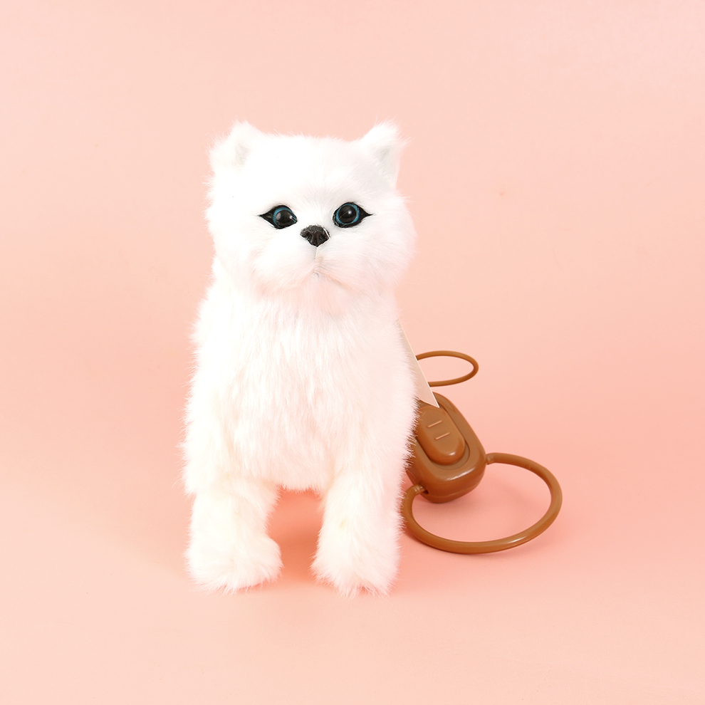 电动会叫会动的白猫咪仿真动物模型儿童毛绒玩具电子宠物摆件详情3