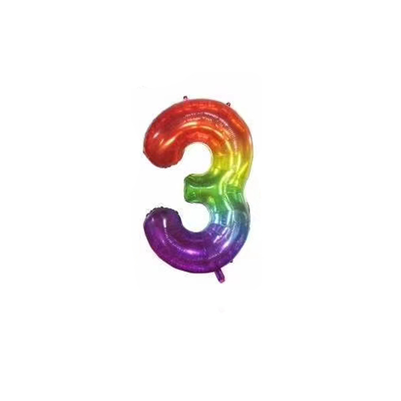 New jelly-colored 40-inch American version digital aluminum film balloon party decoration set rainbow digital aluminum film balloon Item Picture