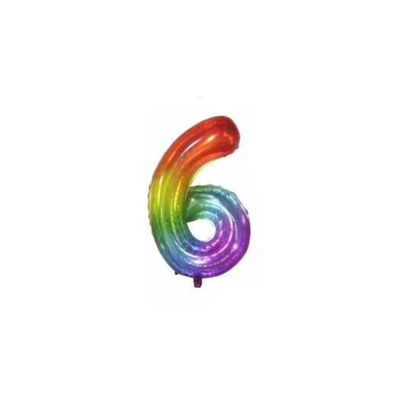 New jelly-colored 40-inch American version digital aluminum film balloon party decoration set rainbow digital aluminum film balloon pic 6