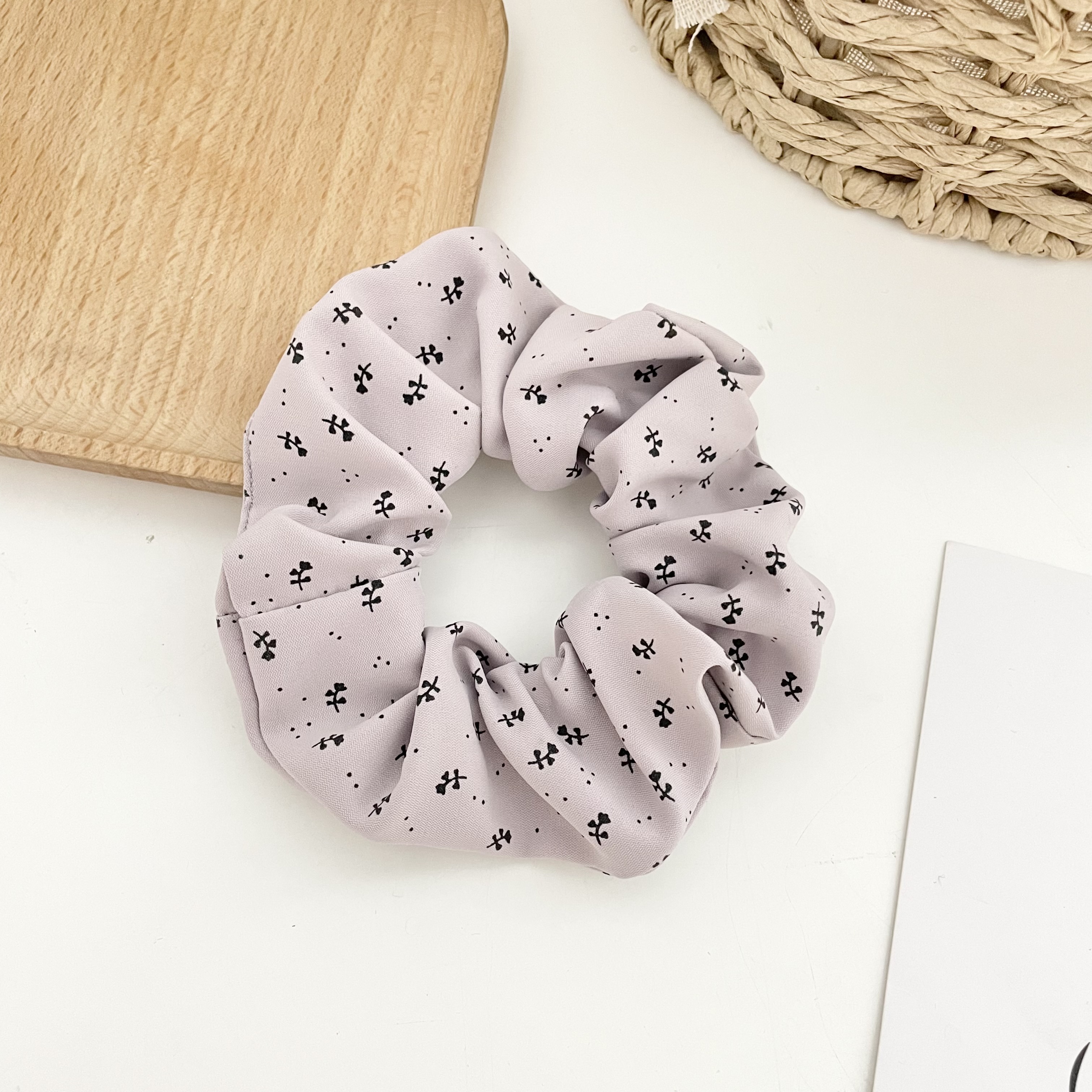 Morandi's cool black rose large intestine hair tie that doesn't damage hair, 10cm hair tie, girls' gift matching, great gift item, Instagram hair accessory Item Picture