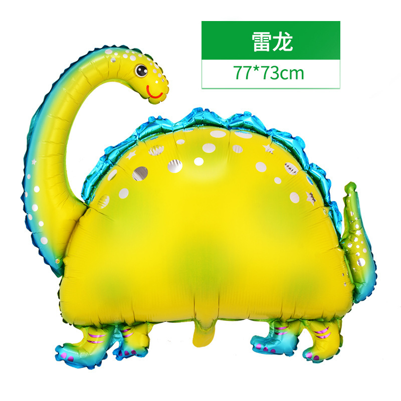 Factory direct supply of dinosaur party-themed decorative aluminum foil balloons, including Tyrannosaurus rex, Velociraptor and longnecked dragon aluminum foil balloons Item Picture