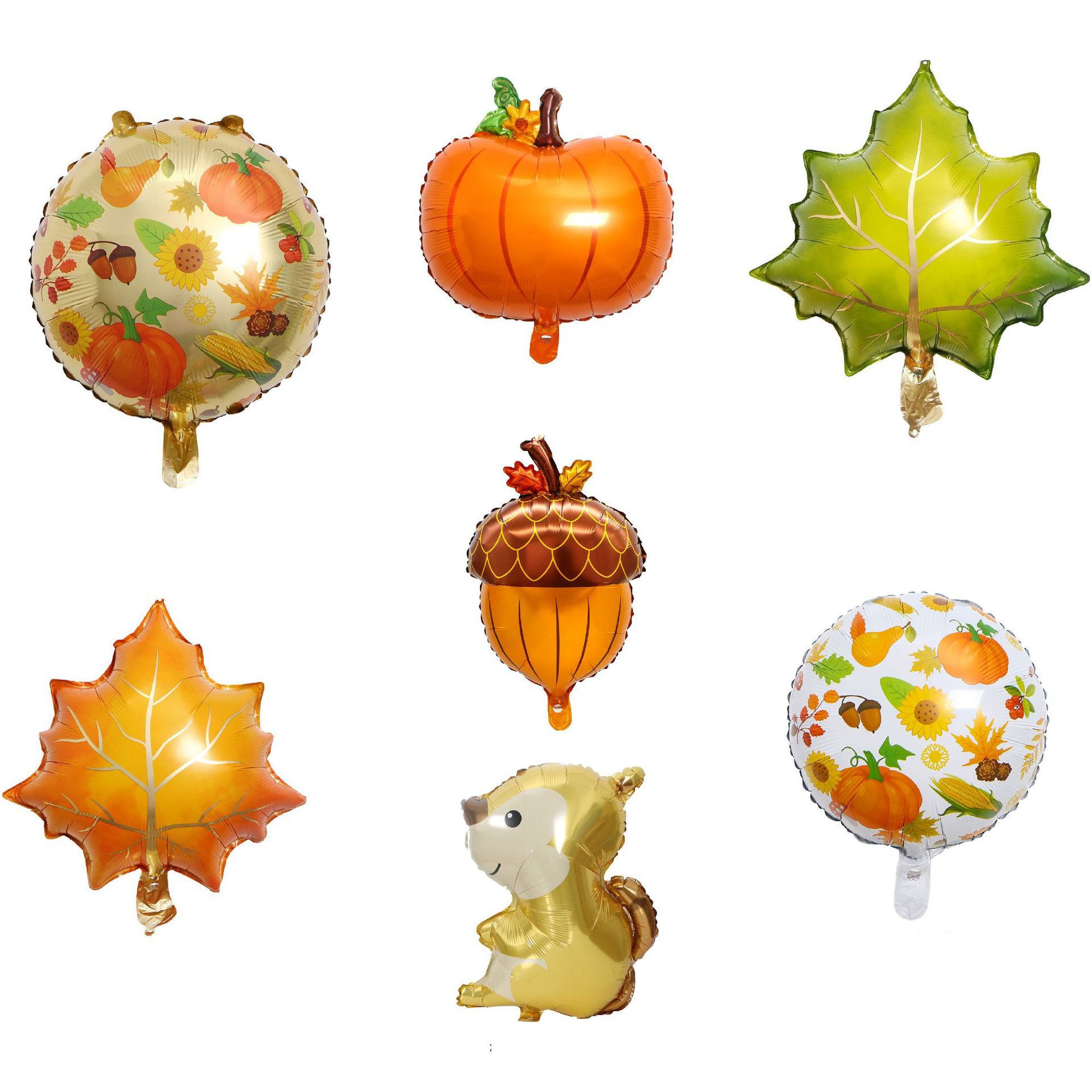 Cross-border aluminum film balloons, maple leaf squirrels, Thanksgiving party decoration, birthday balloon arrangement, wholesale, street vending pic 1