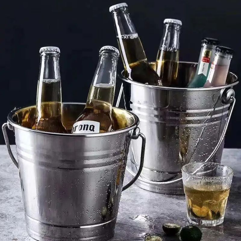 冰桶水桶香槟桶不锈钢水桶多规格12-26cm（0.8L-10L）本色金色玫瑰金喷漆