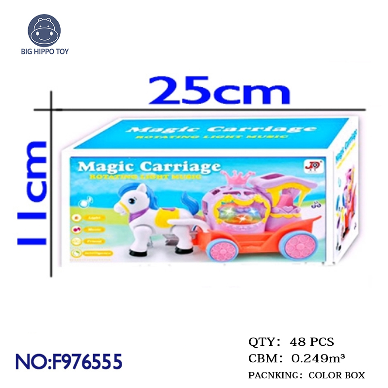 跨境外贸地摊商场批发小马菠莉电动万向灯光音乐马叫声马车2色混装地推赠品工义乌大河马玩具批发工厂直销F976555详情5