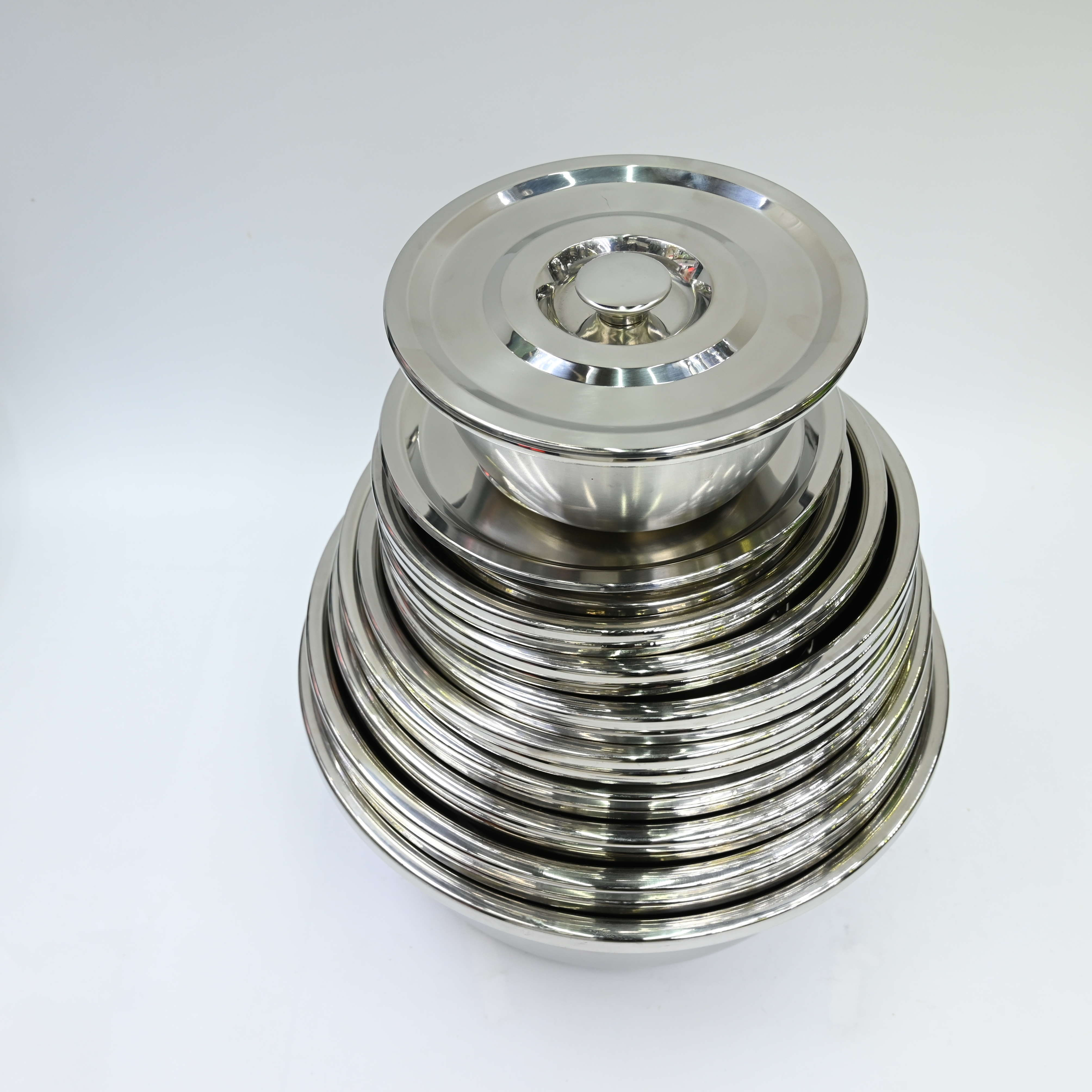 带盖不锈钢盆厨房面盆带盖多用盆20-40cm多规格