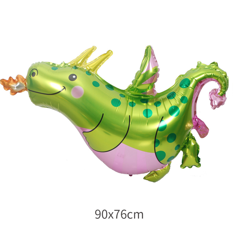 Factory direct supply of dinosaur party-themed decorative aluminum foil balloons, including Tyrannosaurus rex, Velociraptor and longnecked dragon aluminum foil balloons Specification image