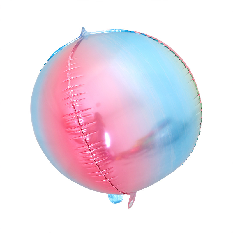 Cross-border new 22-inch disco balloon gradient color metal rainbow 4D round aluminum film balloon Application Scenario