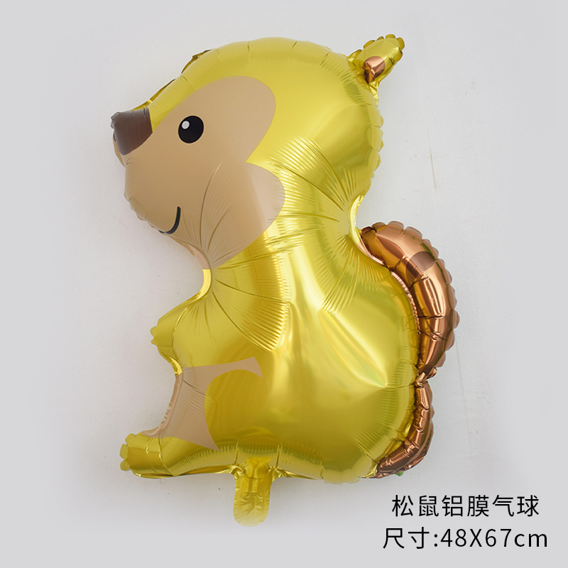 Cross Amazon Forest Animal Aluminum Film Balloon Raccoon Fox Squirrel Hedgehog Party Decoration Foil Balloon details Picture