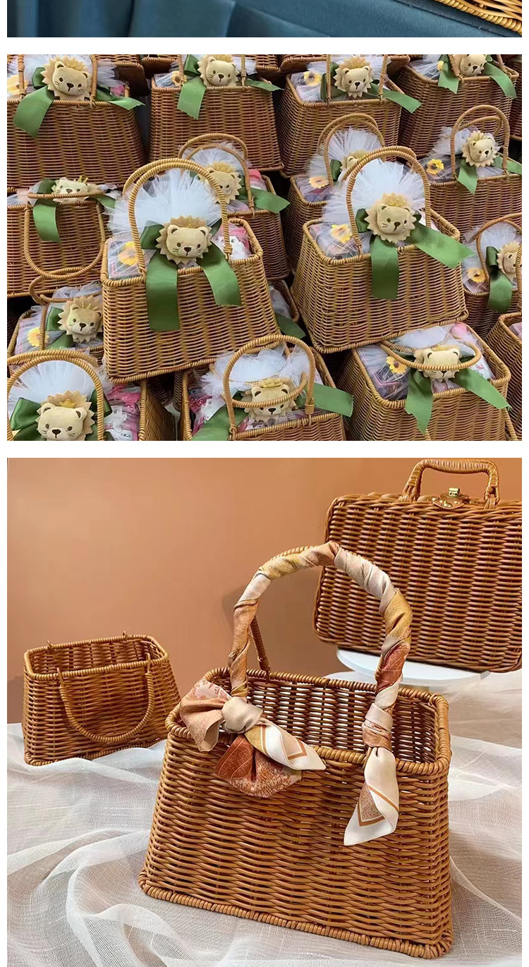 Plastic rattan gift basket, gift storage, gift packaging pic 4