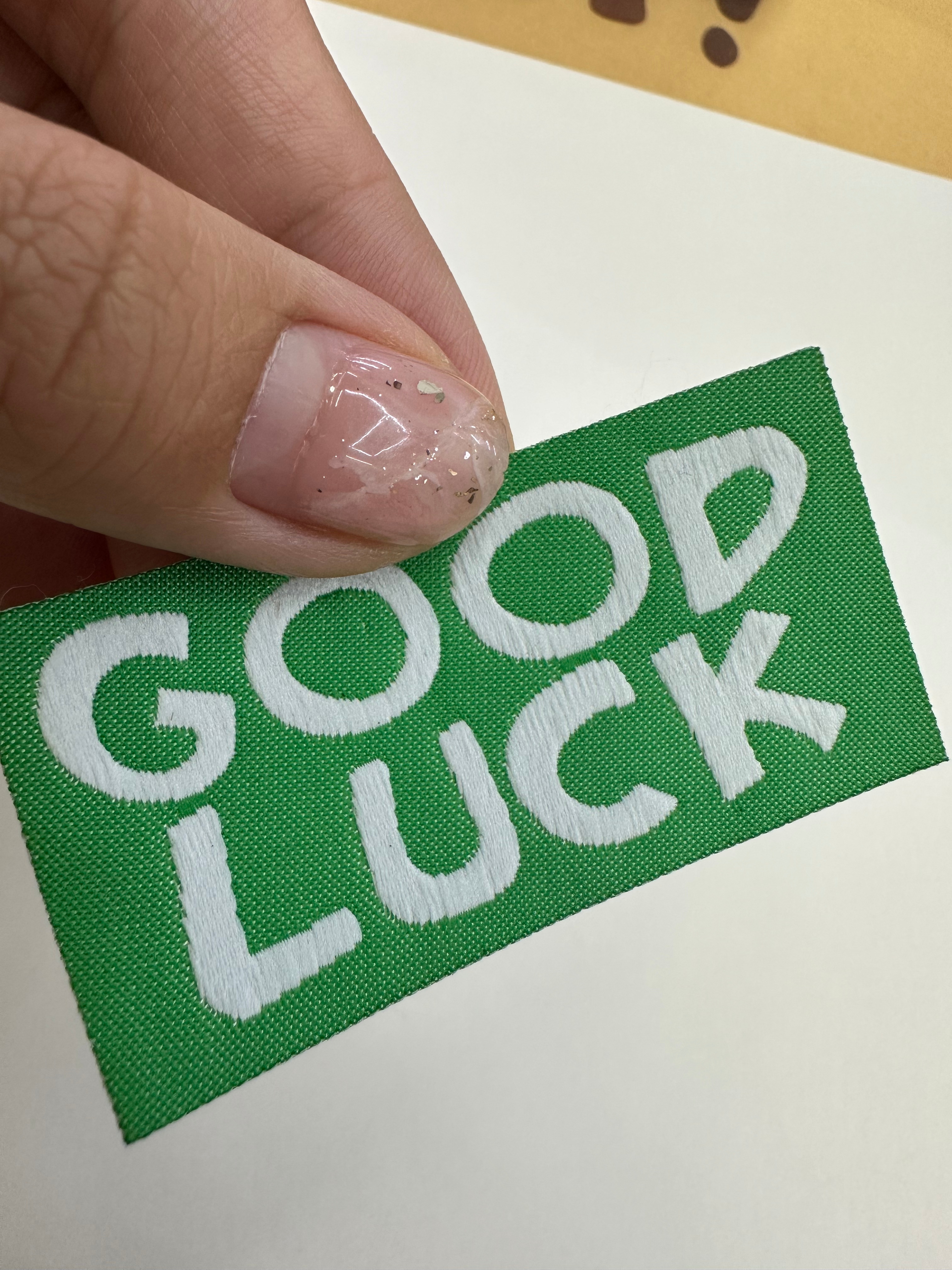 Good Luck Is Often Accompanied By A Logo Specification drawing