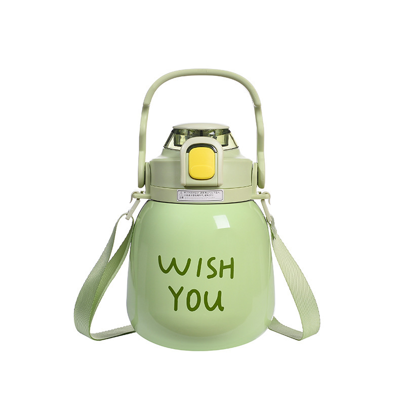 High appearance level, large-bellied insulated cup, women's large-capacity water cup, children and students' water bottle, internet-famous portable and cute straw large-bellied cup undefined