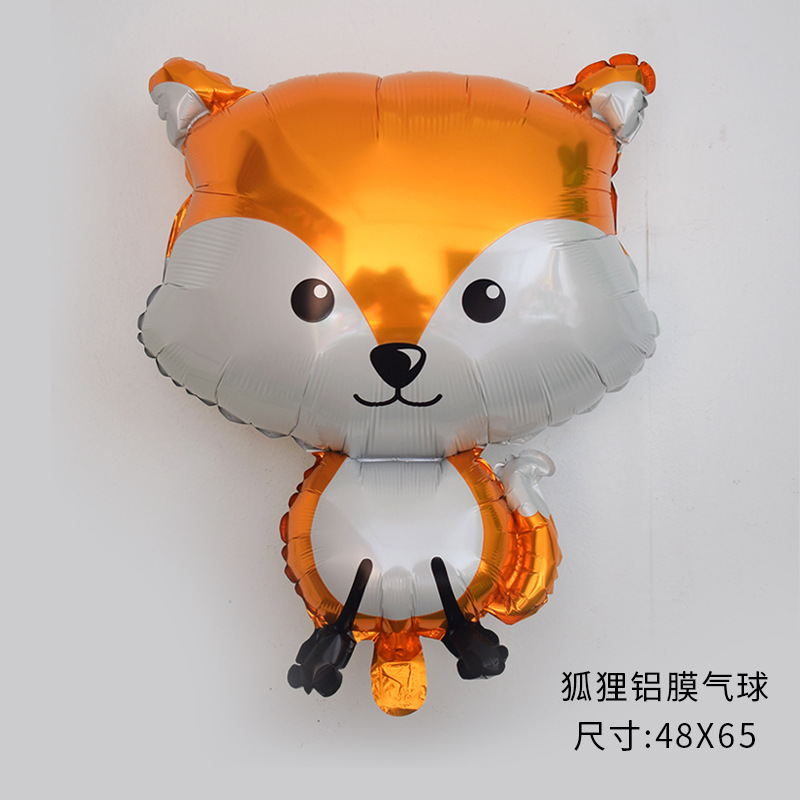 Cross Amazon Forest Animal Aluminum Film Balloon Raccoon Fox Squirrel Hedgehog Party Decoration Foil Balloon Application Scenario