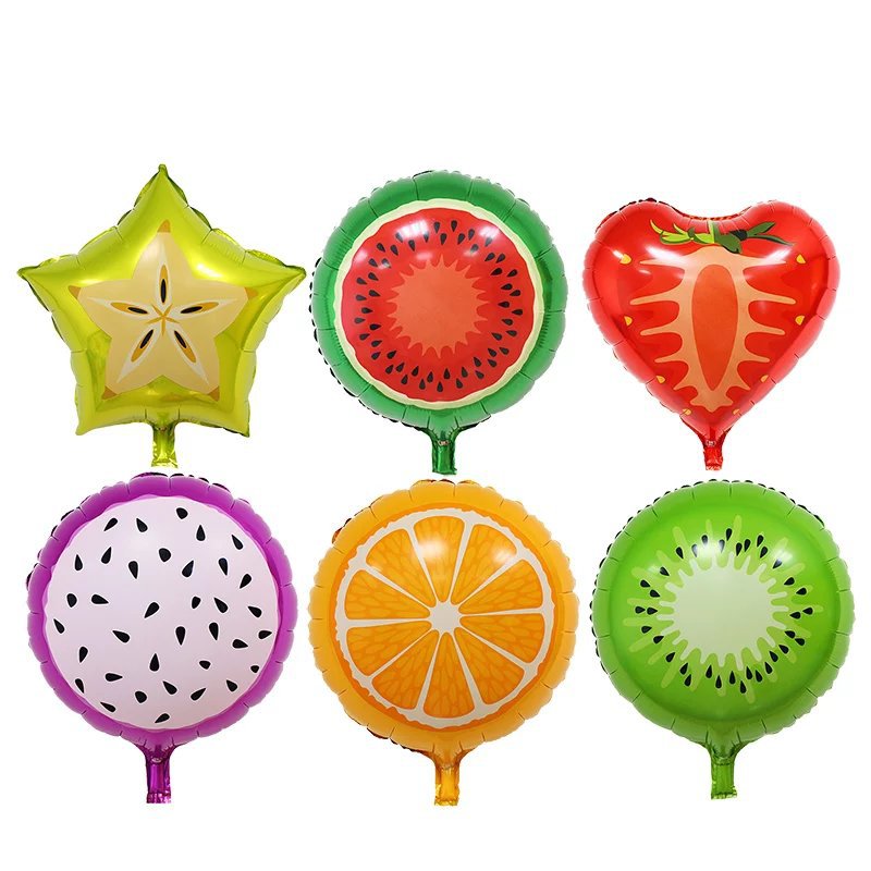 18 "fruit aluminum film balloons watermelon orange strawberry orange wedding birthday party balloons wholesale