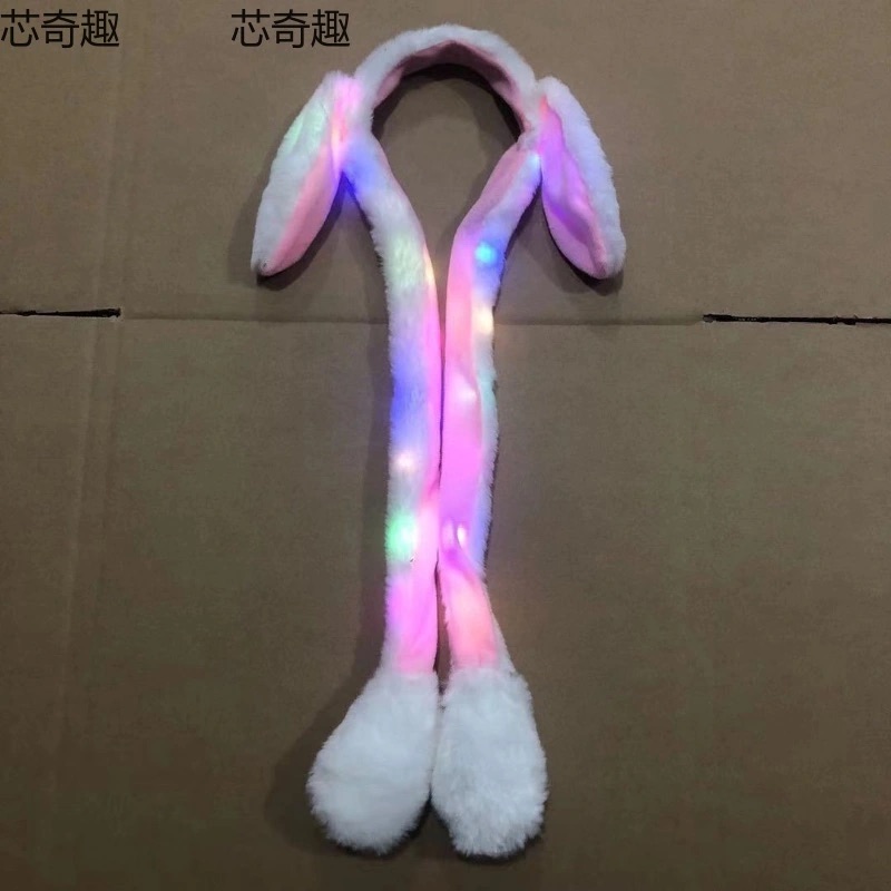 Xinqiqu 1168 New style Douyin luminous headband Rabbit Ears, popular headwear for women, Korean-style pearl headband with light details Picture
