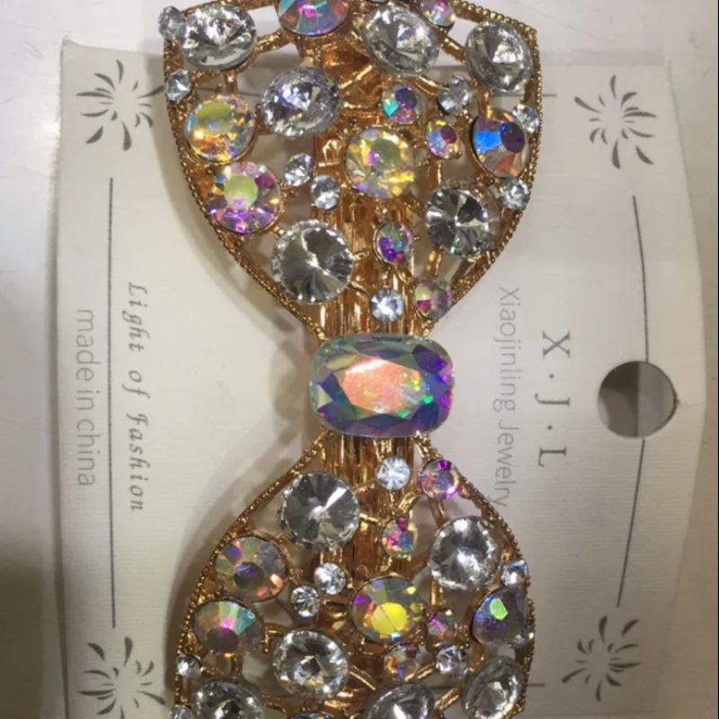 National Trend series: Bow, banana clip, vertical clip, ponytail clip, hair clip, small anti-slip vertical clip, water diamond hair accessory, large hair clip, headwear, Little Golden thread accessory 410810 Specification image