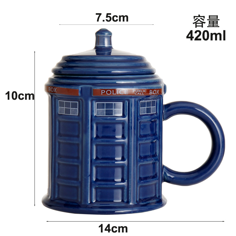 Mug Uk Doctor Who Around Creative Mug Tardis Ceramic Cup Coffee Cup For Male And Female Friends Specification drawing