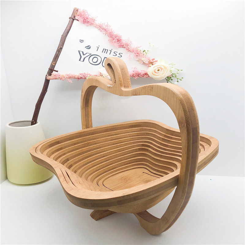 Apple basket bamboo folding basket creative craft basket storage basket fruit basket thumbnail