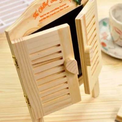 4012 Creative Wooden Chalkboard Cute Wooden Message Board Vertical Notice Board