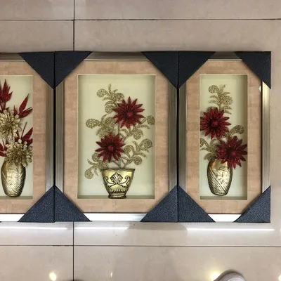 New Thinking Hand-Made Triplet Decorative Painting