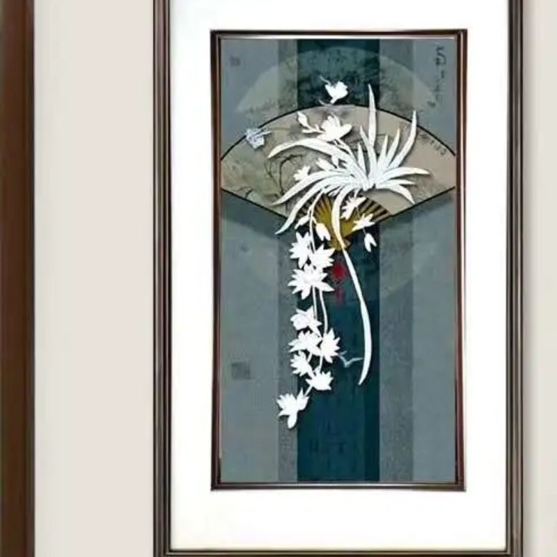 Feihong Art Carving New Chinese Style With Glass 125*75 Specification drawing